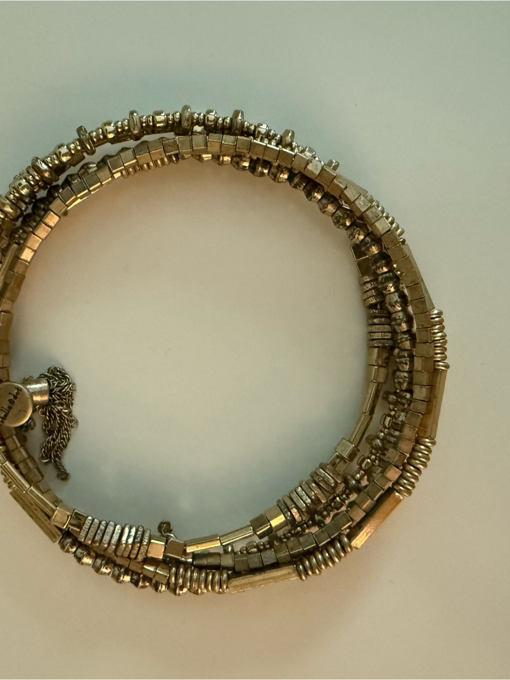 Stella & Dot Gold-Tone Multi-Strand Beaded Coil Bracelet